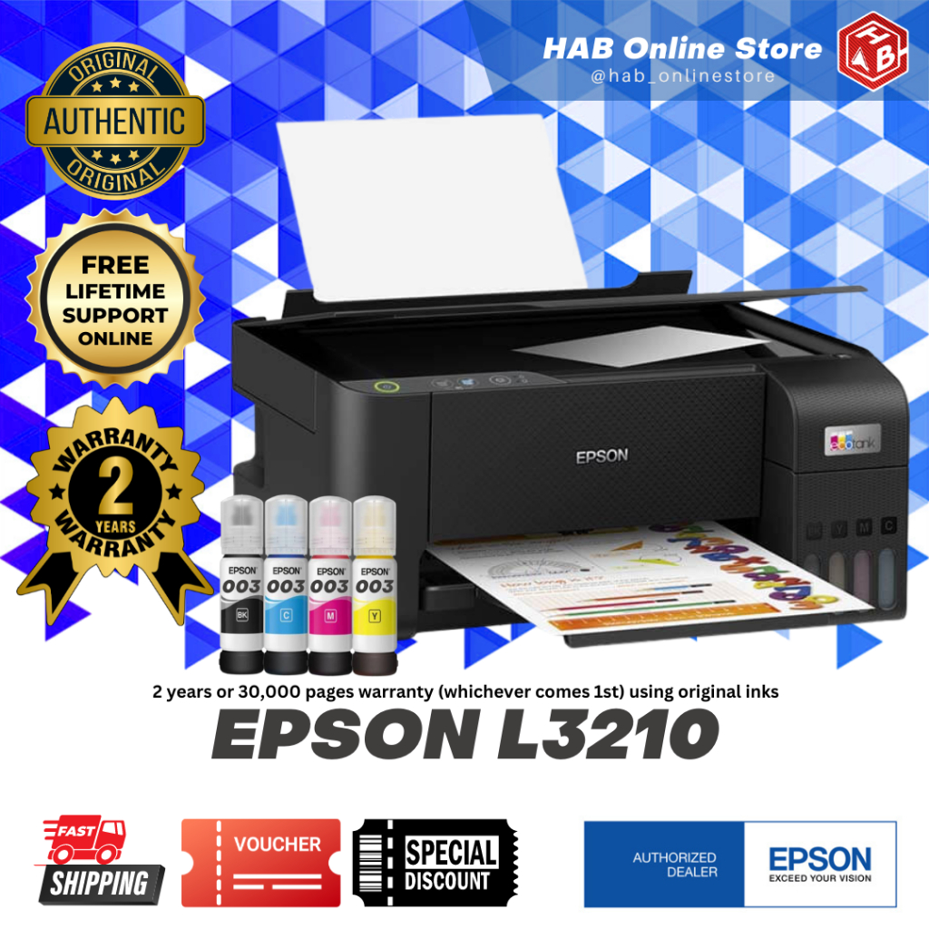 Epson Ecotank L3210 | L3216 EcoTank Printer 3 in 1 Print Scan Copy ...