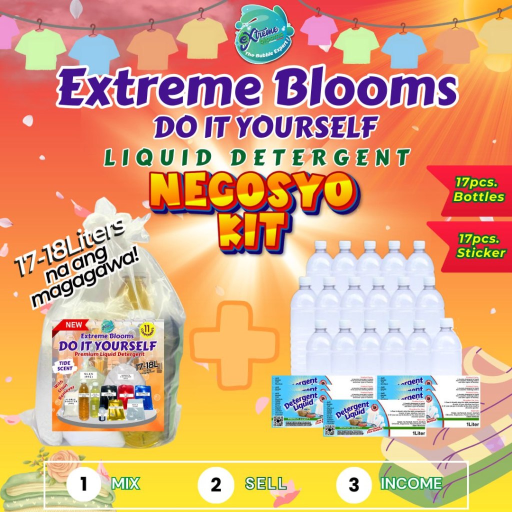 EXTREME BLOOMS NEGOSYO Liquid Detergent Kit 17 Liters Yield/ 2 SETS PER ...