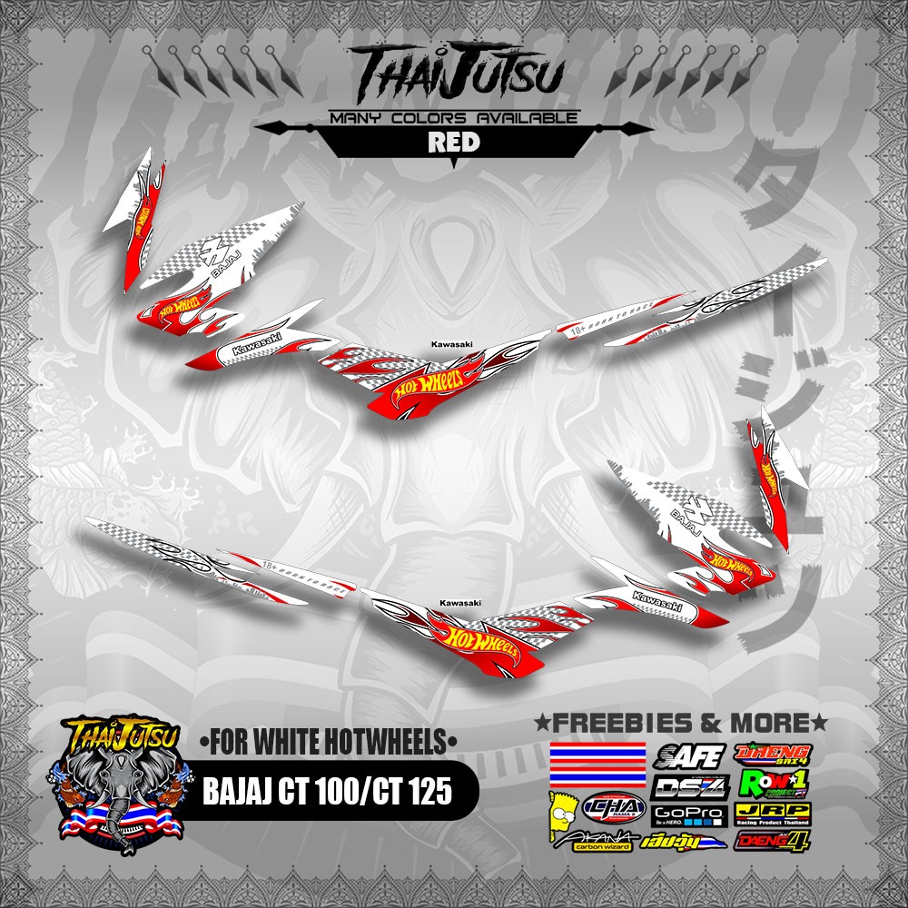 BAJAJ CT 100 / CT 125 DECALS ( FOR WHITE HOTWHEELS DESIGN ...