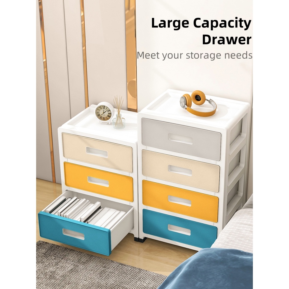Multifunction Storage Cabinet With Wheels Large Capacity File Drawer 3 ...