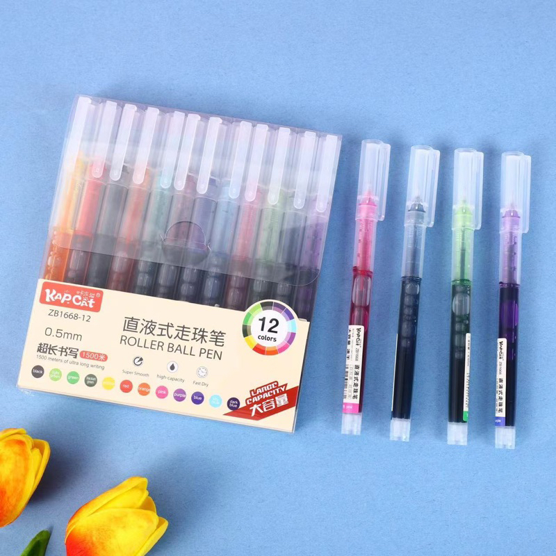 KAP.CAT 7001-12/ZB1668-12color ROLLER BALL PENS/GEL PEN 12colors ...