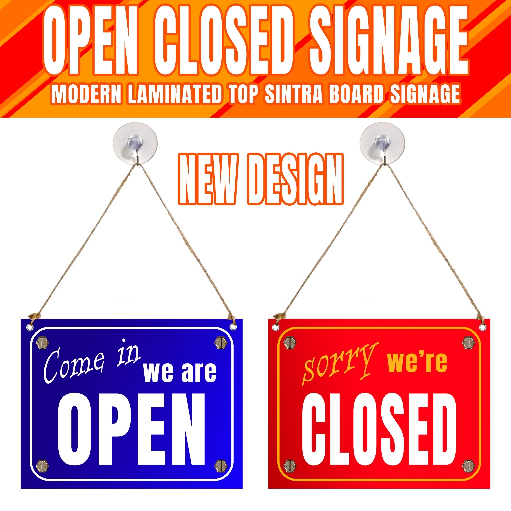 Open Closed Signage Version 2 New Design: Modern Laminated Top Sintra ...