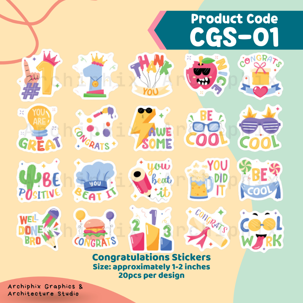 Congratulations Congrats Stickers by Archiphix (Set of 20 pcs) | Shopee ...