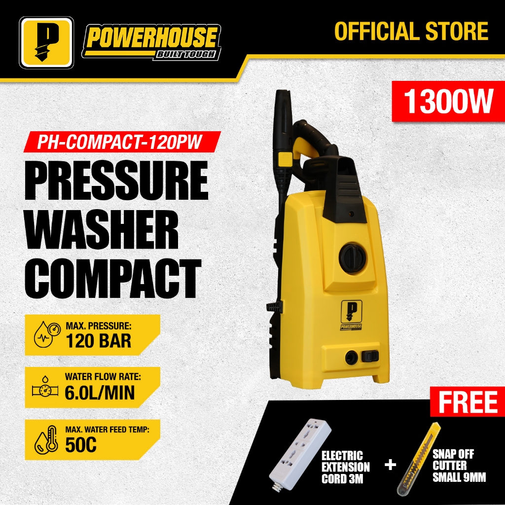 Powerhouse Pressure Washer Compact Series 1 300w 120bar Ph Compact 120pw Phpt Shopee Philippines