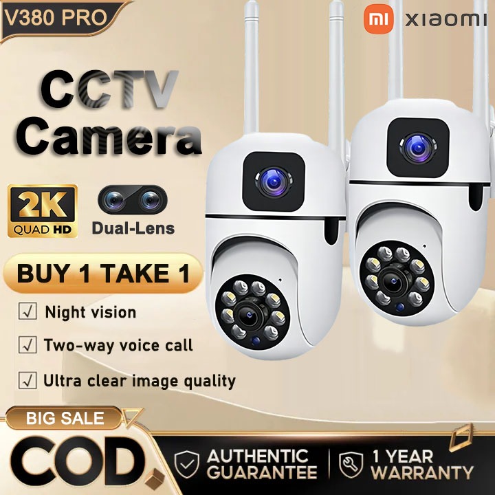 BUY 1 TAKE 1 V380 Pro CCTV Camera Dual Lens 1080P HD With Audio And ...