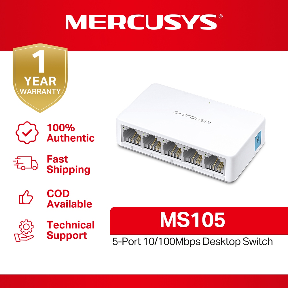 MERCUSYS MS105 5-Port 10/100Mbps Desktop Switch | Shopee Philippines
