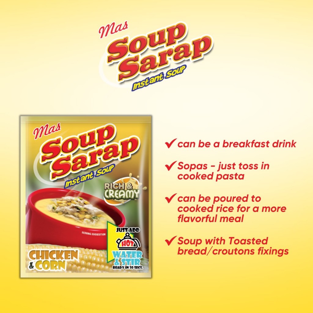 Mas Soup Sarap Instant Chicken & Corn 20G X 20Pcs | Shopee Philippines