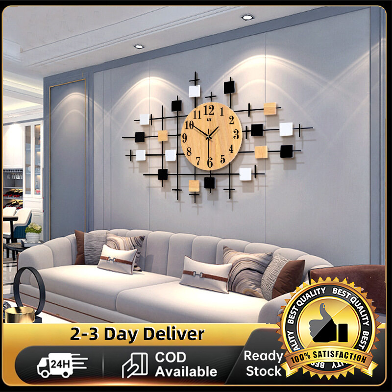 Nordic Simple Watch Living Room Solid Wood Wall Clock Home Decoration ...