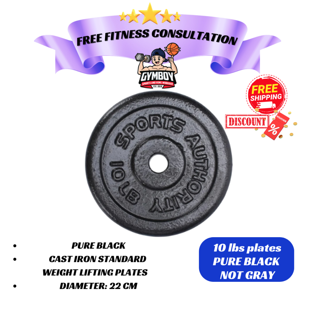 Gym Plates 10lbs for Dumbbells Barbells GYMBOY 10 lbs Dumbell Barbell