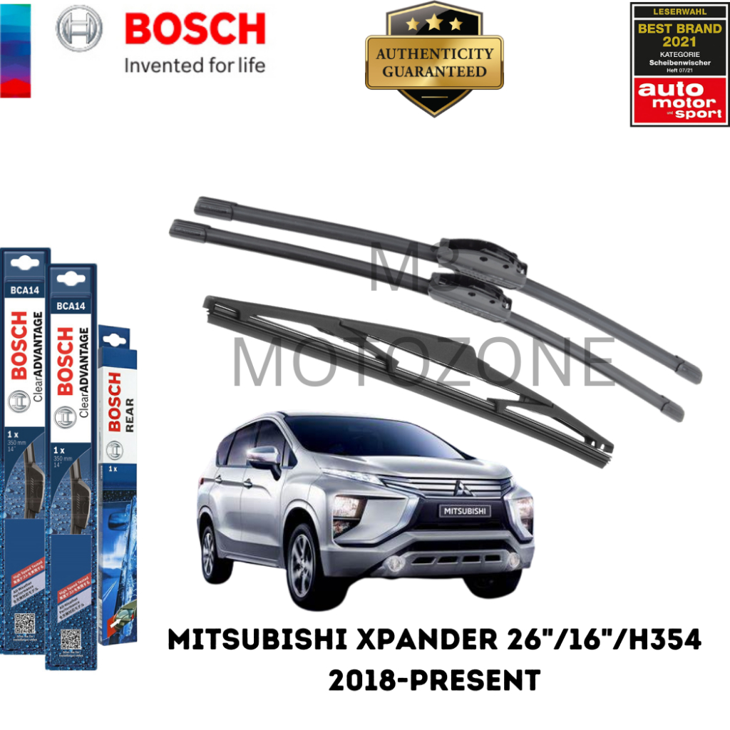 2 Wiper Blades Bosch Clear Advantage Size 26 & 16 Front Left and Right