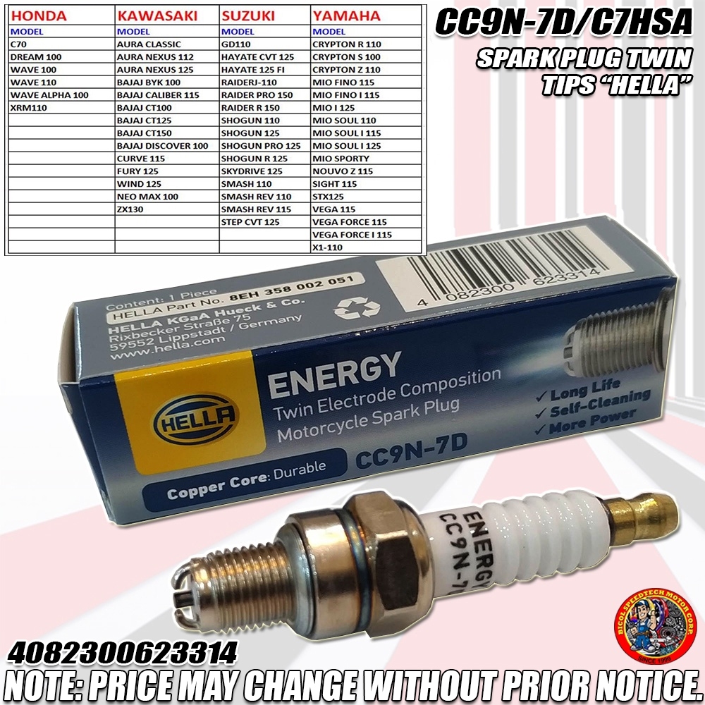 CC9N-7D/C7HSA SPARK PLUG TWIN TIPS 