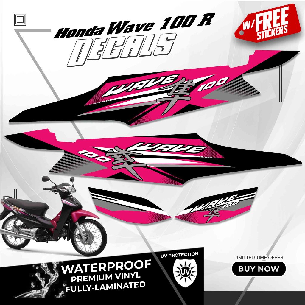 HONDA WAVE 100 R STOCK DECALS (HIGH-QUALITY WATERPROOF LAMINATED VINYL ...