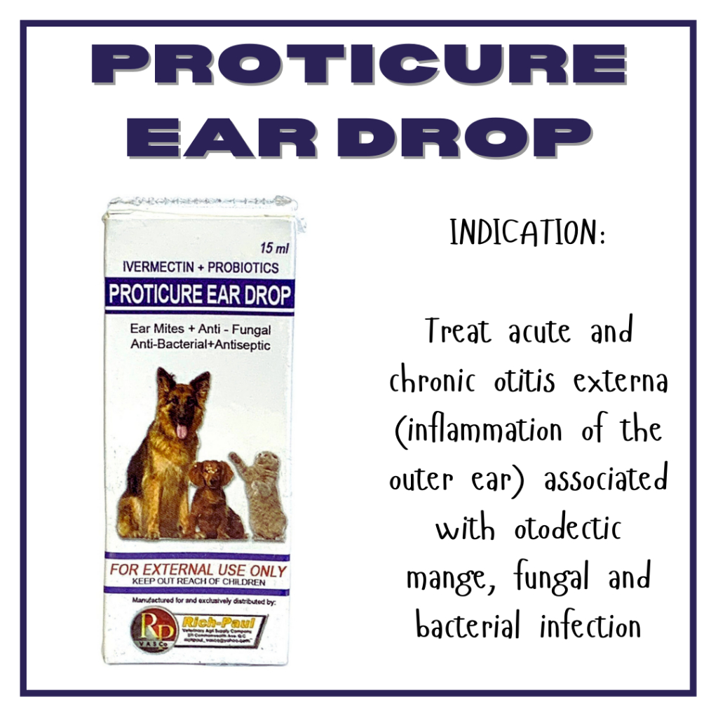 [CLR AGRIVET II] Proticure Anti Ear Mites Anti Fungal Antibiotic Ear ...