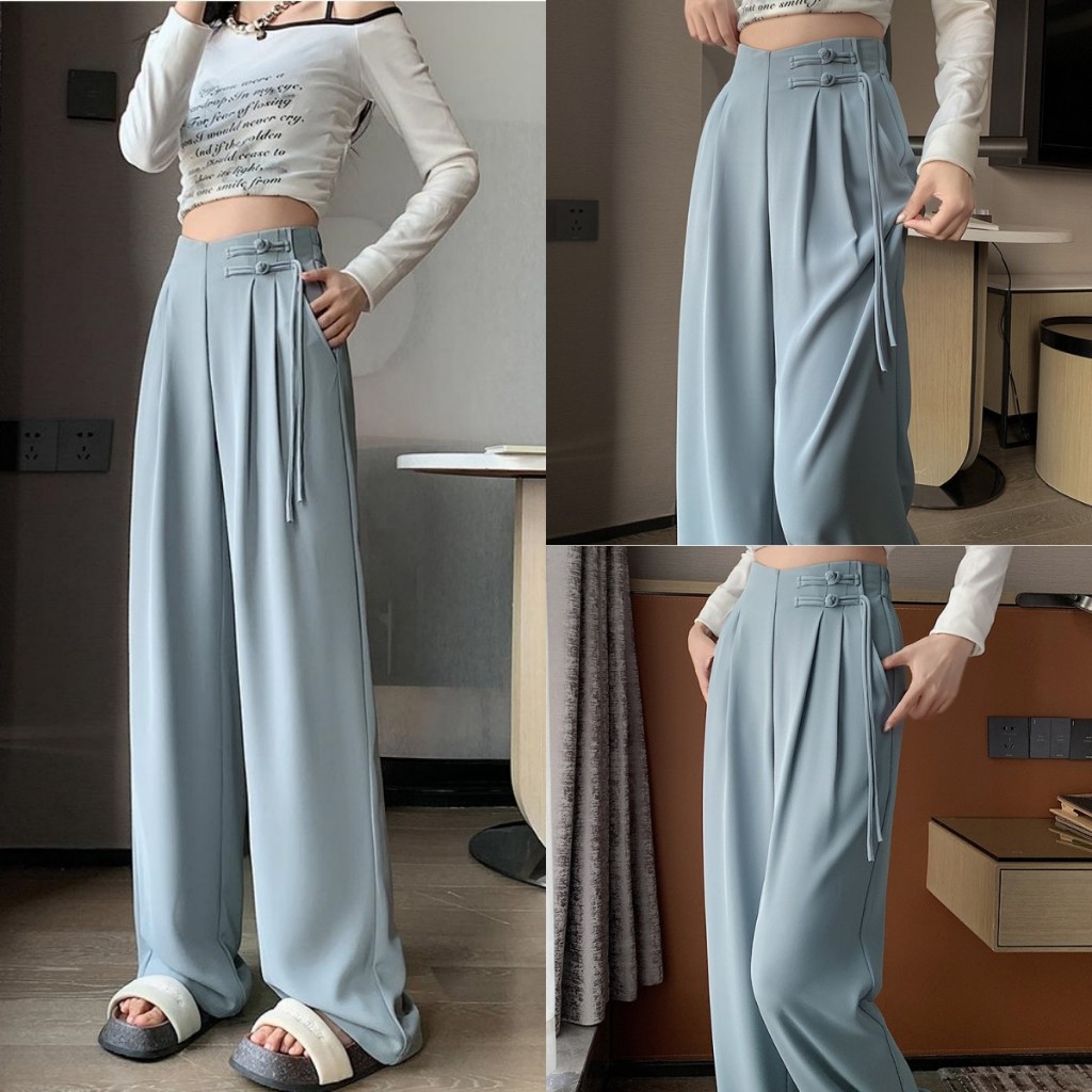 Women's Oufit Casual Attire Tooling Straight Leg Trousers Full Length ...
