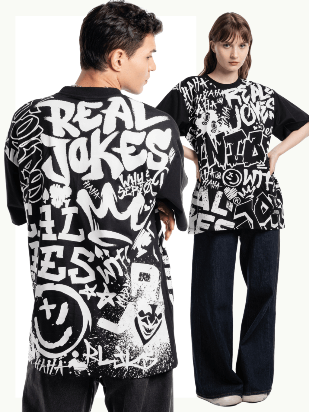 Real Jokes Clothing Scattered Black | Shopee Philippines