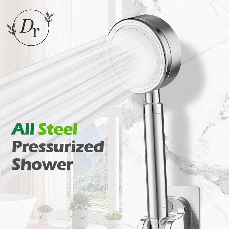 【DR】304 Stainless Steel Shower Head High Pressure Bathroom Shower Sprayer Handheld Shower Set ...