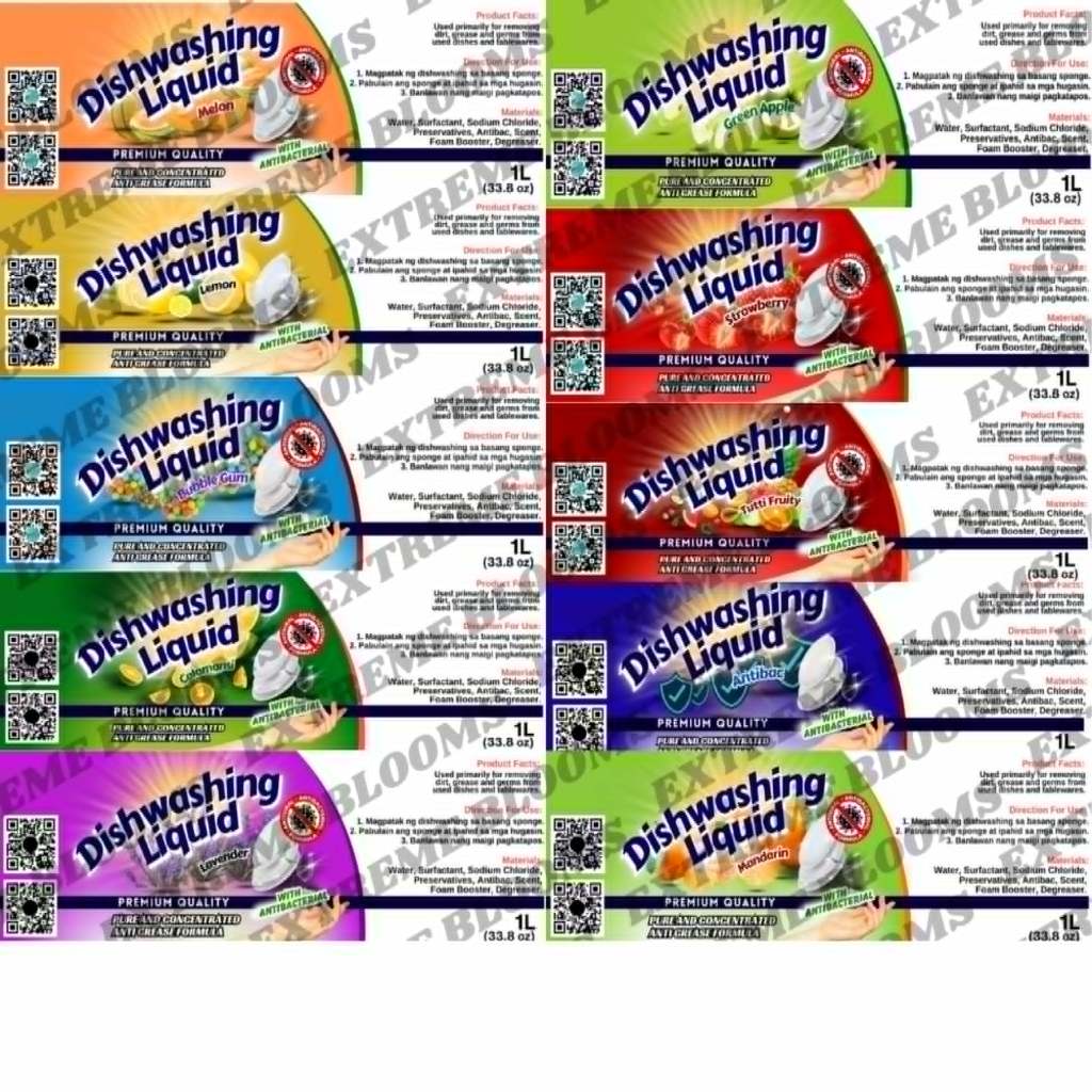 DISHWASHING LIQUID GENERIC LABELS - Vinyl Waterproof | Shopee Philippines