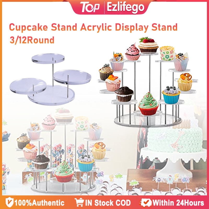 Cupcake Stand Acrylic Display Stand for Jewelry Cake Dessert Rack Party ...