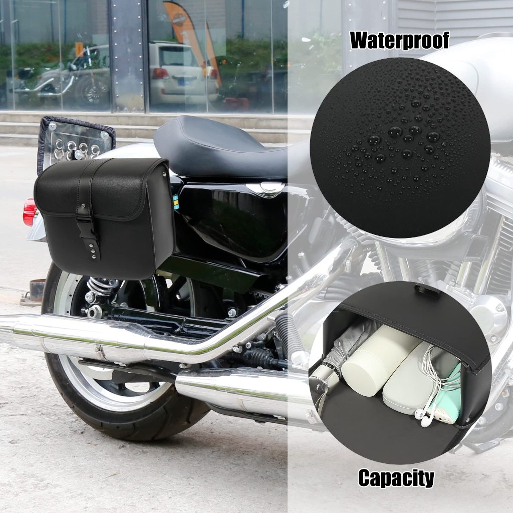2PCS Motorcycle Saddle bag PU Leather Tool Bag Universal Side Box Side Bag waterproof Saddlebags Shopee Philippines