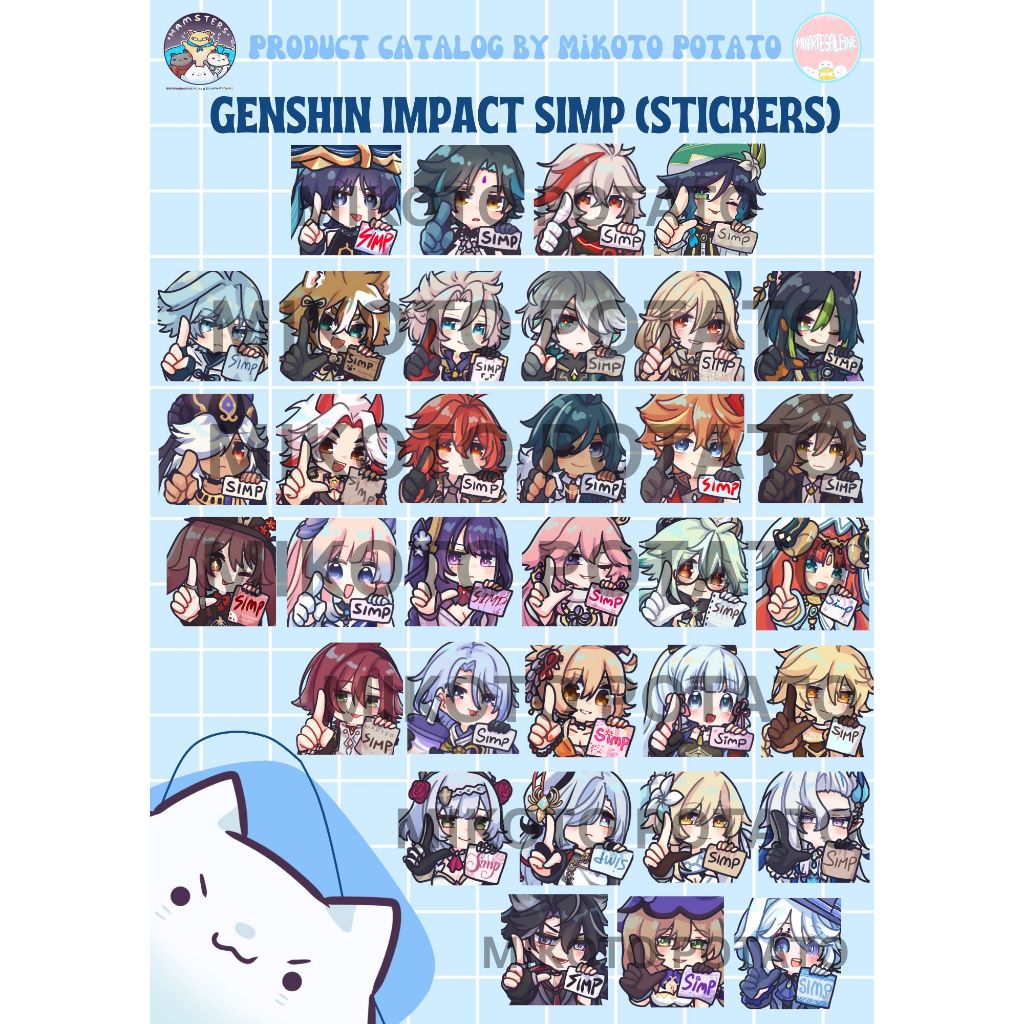 Genshin Impact Simp Stickers by Mikoto Potato | Shopee Philippines