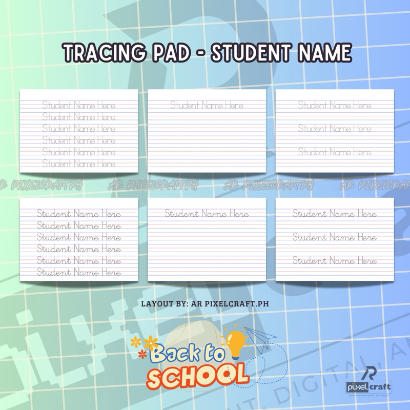 TRACING PAD - STUDENT NAME CURSIVE AND NON-CURSIVE WRITING 40 PAGES ...