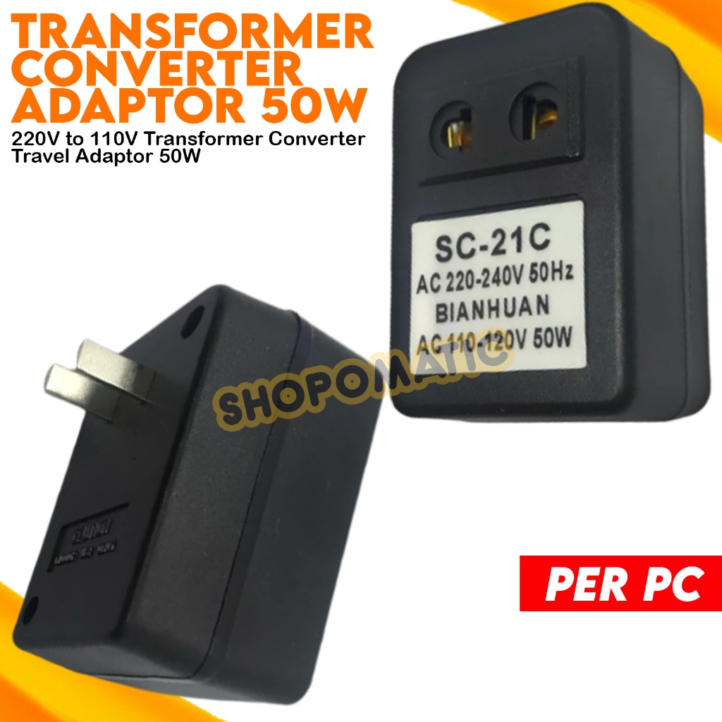 SHOPO 220V to 110V Power Supply Adapter Transformer 50W 50Hz – Step ...
