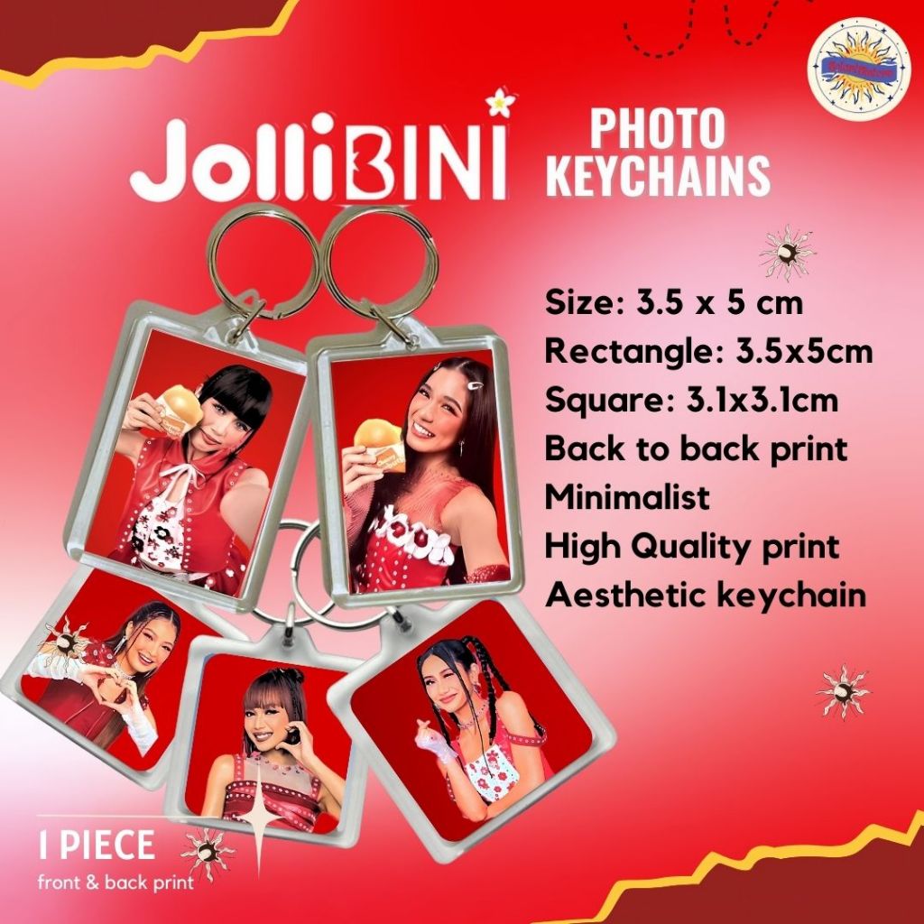 Fanmade BINI Jollibee x Bini Jollibini Inspired Acrylic Keychains back ...