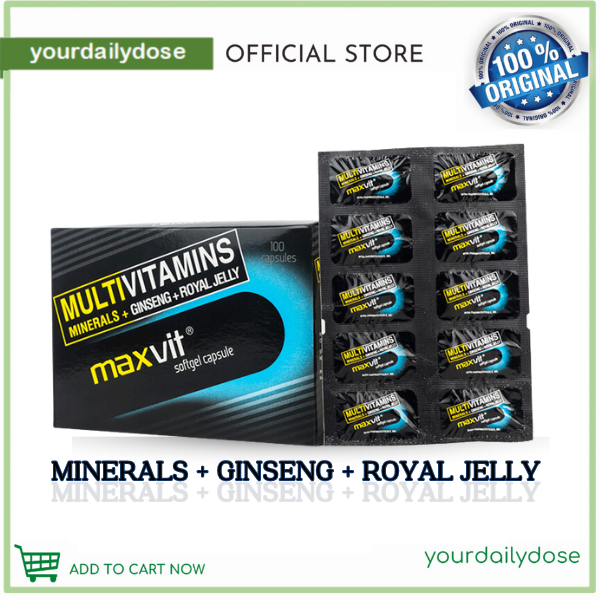 Maxvit Multivitamins Mineralsginsengroyal Jelly 10 Softgel Capsule Shopee Philippines 9999