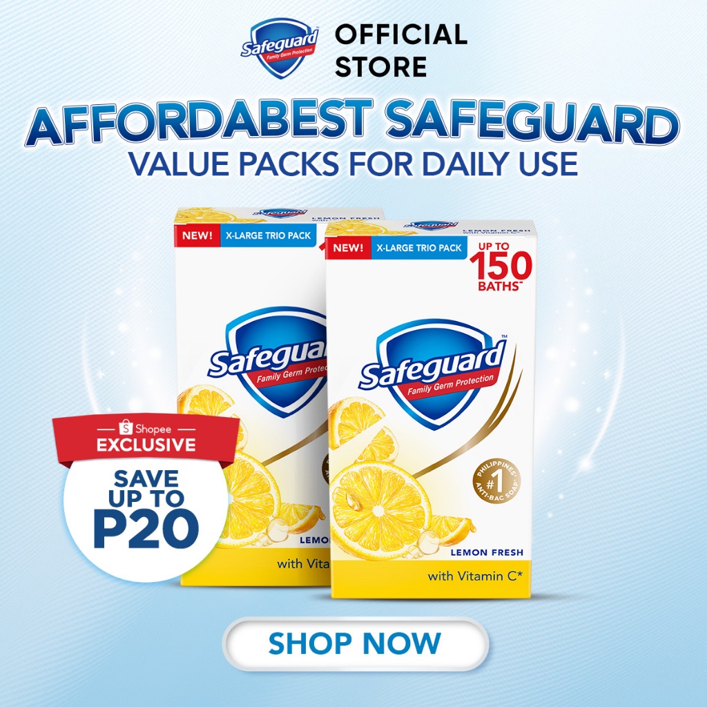 Safeguard Antibacterial Soap Bar Lemon Fresh with Vitamin C 160gx3 Duo ...