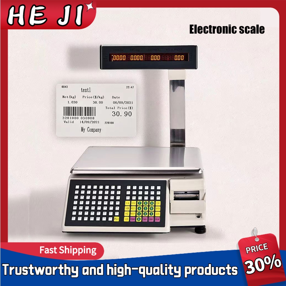 Commercial electric Barcode scale Label Printing Scale Bar code scale ...