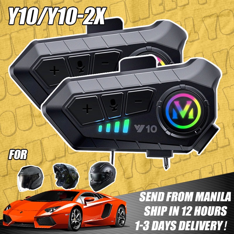 Y10/Y10-2X Motorcycle Helmet Headset Bluetooth 5.3 Headset Intercom ...