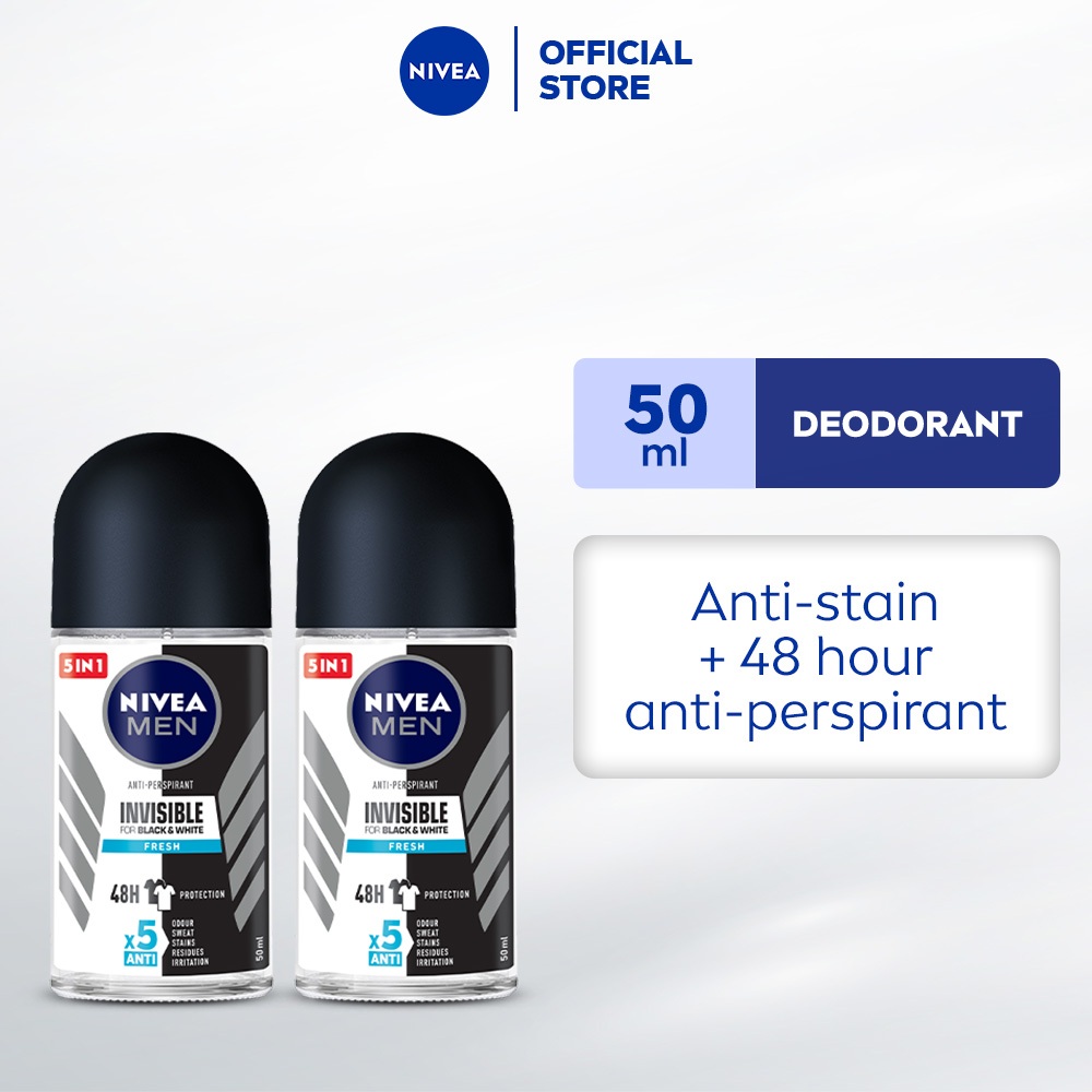 Nivea Men Deodorant Roll On Black & White Fresh 50ml