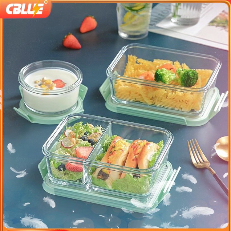 CBLUE Glass Lunch Box Leak Proof Microwave Safe Lunch With Lid 3 ...