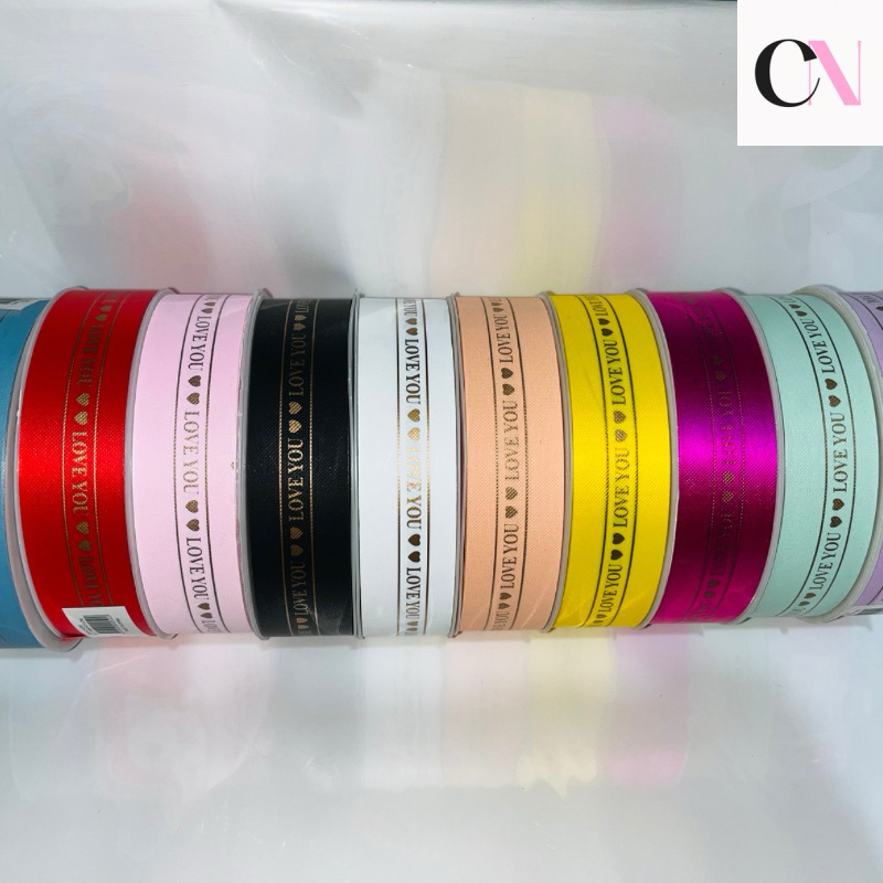 Love You Design Korean Ribbon for Flower Bouquets 30mm*50yards | Shopee ...