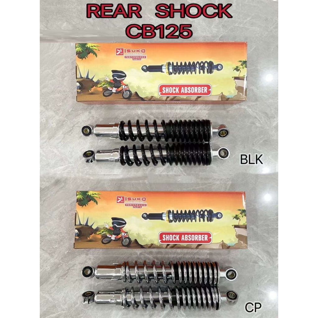 Motorcycle Rear Shock - CB125 (Black & Silver) | Shopee Philippines