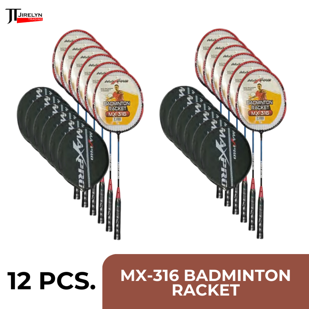 Max Pro MX-316 Badminton Racket - 1 Dozen (12 Rackets), Ideal for ...