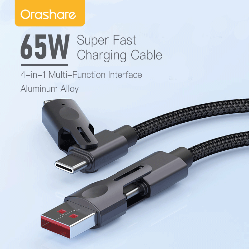 Orashare OC05 4 IN 1 Fast Charging Cable PD 27W Type C 65W Multi ...