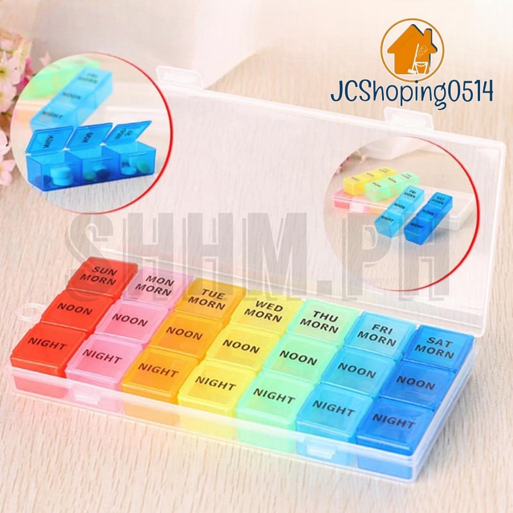 SHHM.PH Pill Box 7 Day (3 Times a Day) 21 Slots Medication Organizer ...