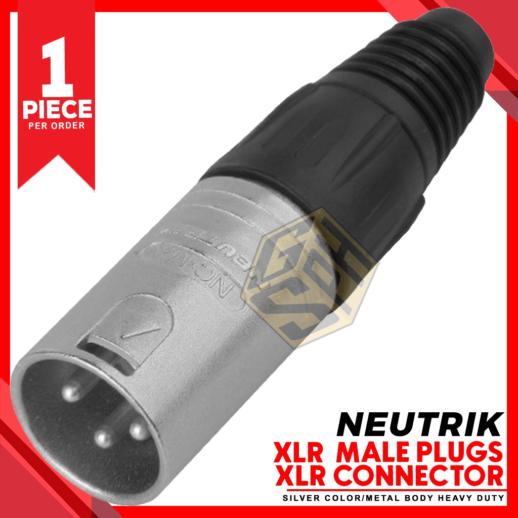 XLR Connector Neutrik Male Plug Silver Heavy Duty (SILVER) | Shopee ...