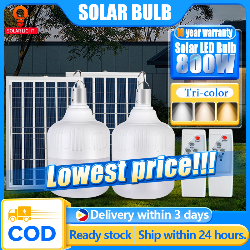 Solar bulb light outdoor waterproof solar 3color lights indoor solar ...