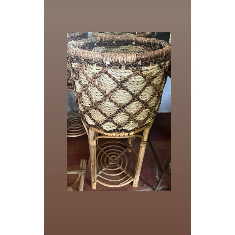 Rattan Tall Stand Planter (Manaoag) | Shopee Philippines