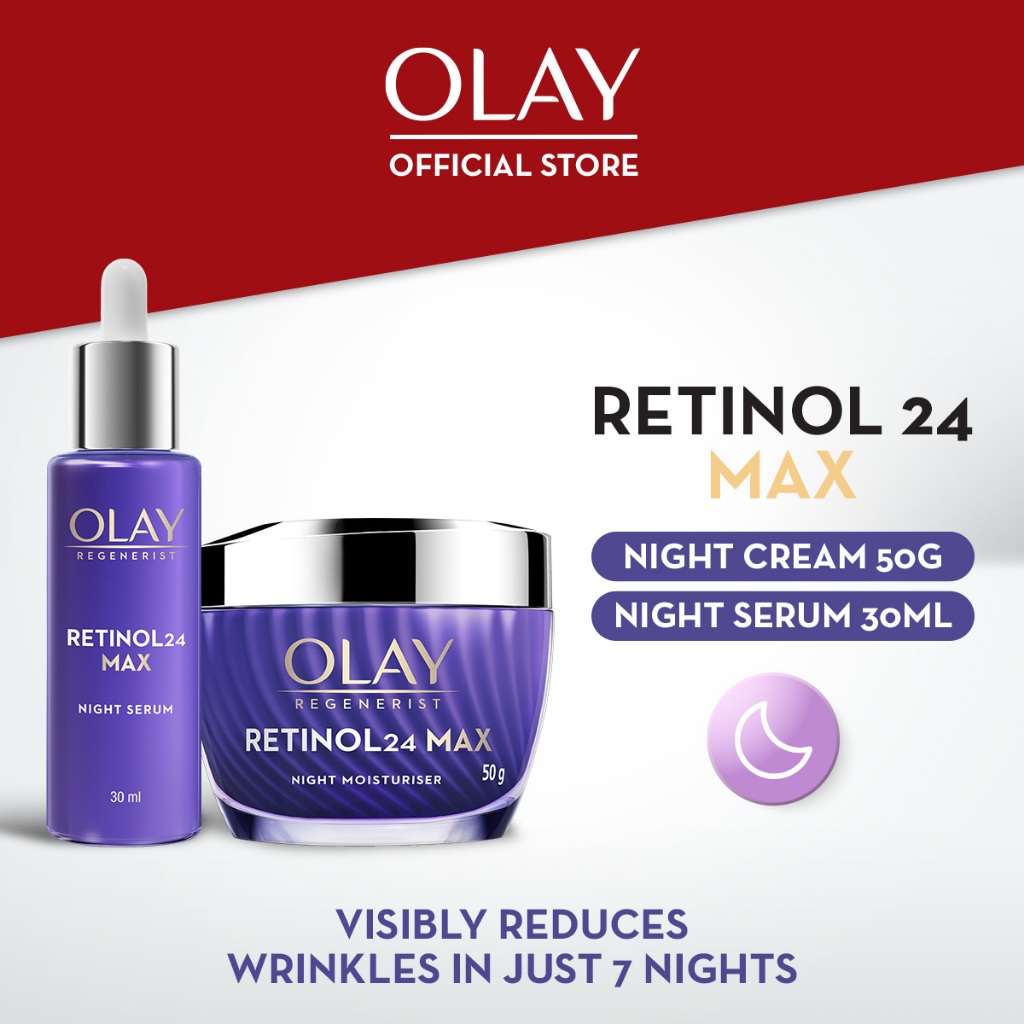 Olay Retinol 24 MAX Anti-Aging Cream 50g and Serum 30g Bundle | Shopee ...