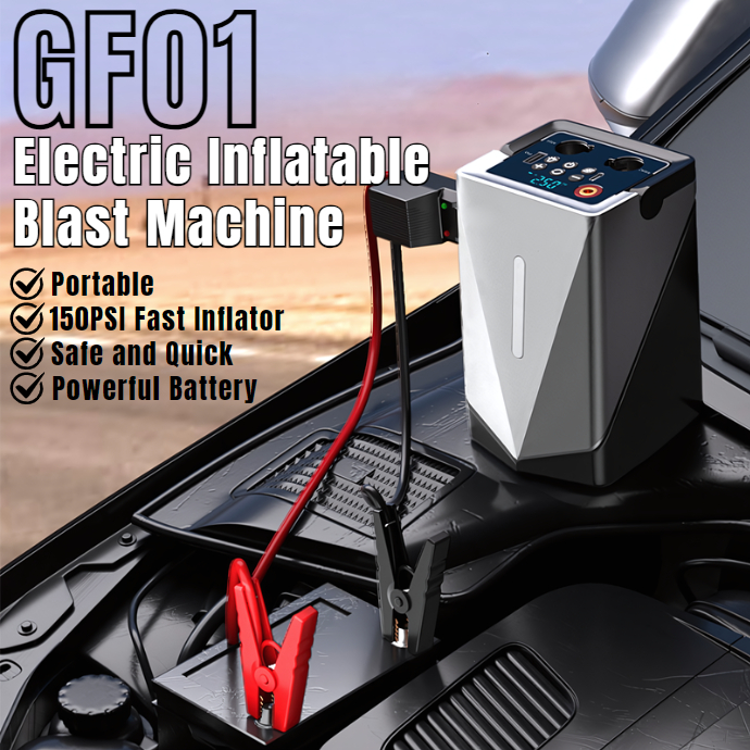 GF01 Portable Electric Car Jump Starter and Inflatable Blast Machine ...