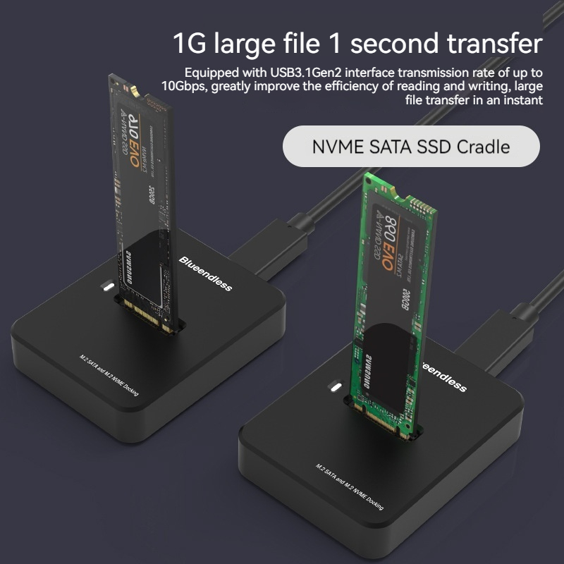 M2 SSD Case NVMe/SATA Enclosure 10Gbps HDD Docking Station M.2 Base ...