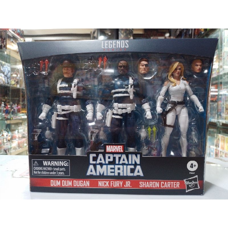 hasbro Marvel Legends SHIELD Nick Fury Jr, Sharon Carter, Dum Dum Dugan 3-pack 💭We will post more info once it has been released ! So keep an eye out for a future