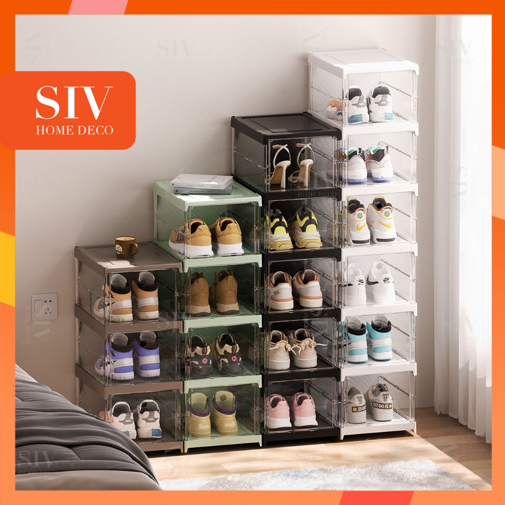 Free of Installation SIV Foldable Shoe Cabinet Folding Shoe Rack Box Organizer 2 10 Tiers Shopee Philippines