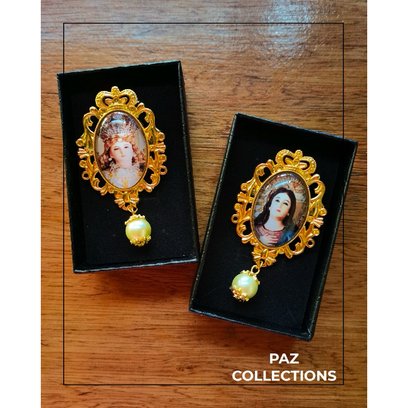 Customizable Medallion Pin with Faux Pearls Dangling | Shopee Philippines