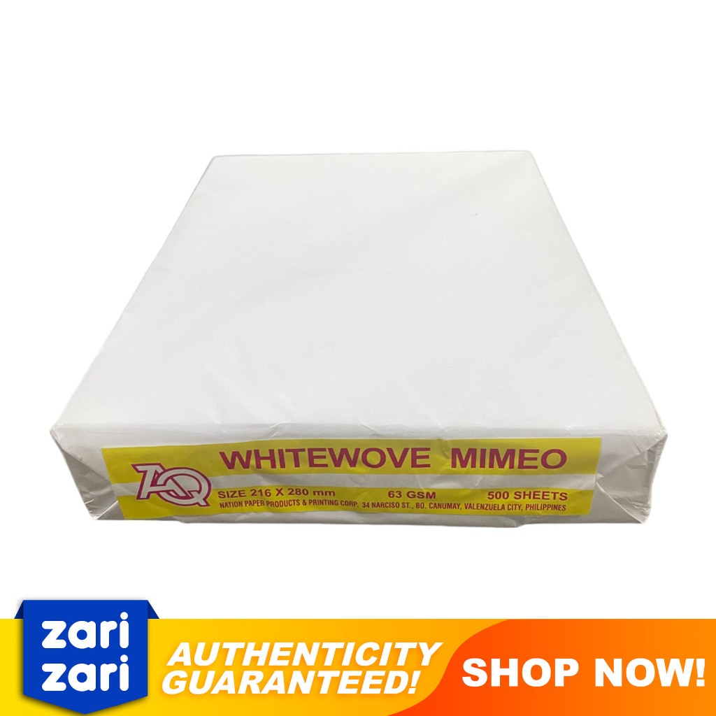 AQ Whitewove Mimeo Paper 63 GSM Substance 18 500 sheets per ream Letter ...