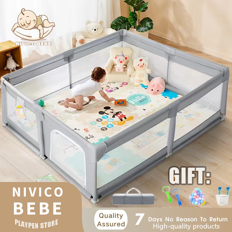 NIVICO BEBE Baby For Playpen With Balls And Indoor Breathable Mesh Fence  Baby Playpen 120/150/180CM