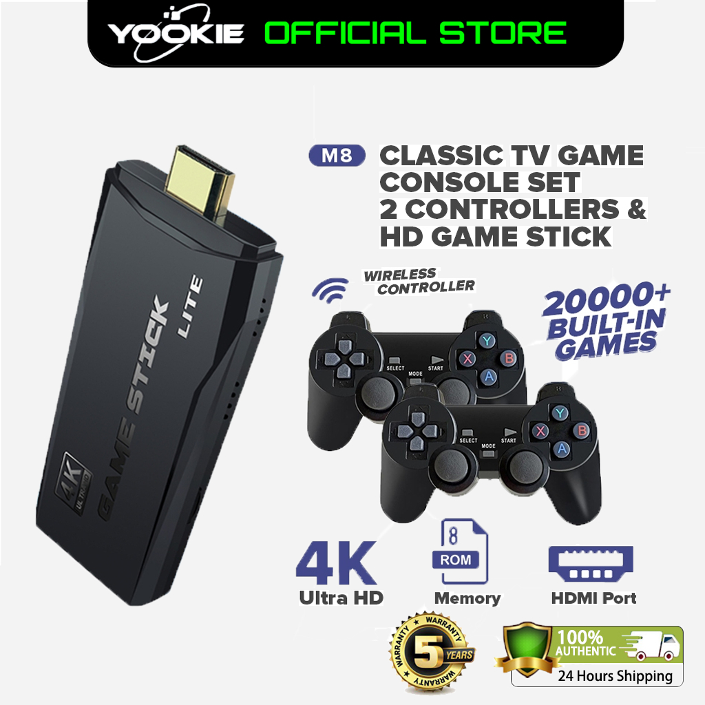 M8 game stick 4K for TV Controller Game 64GB 20000 Game Console 2.4G ...